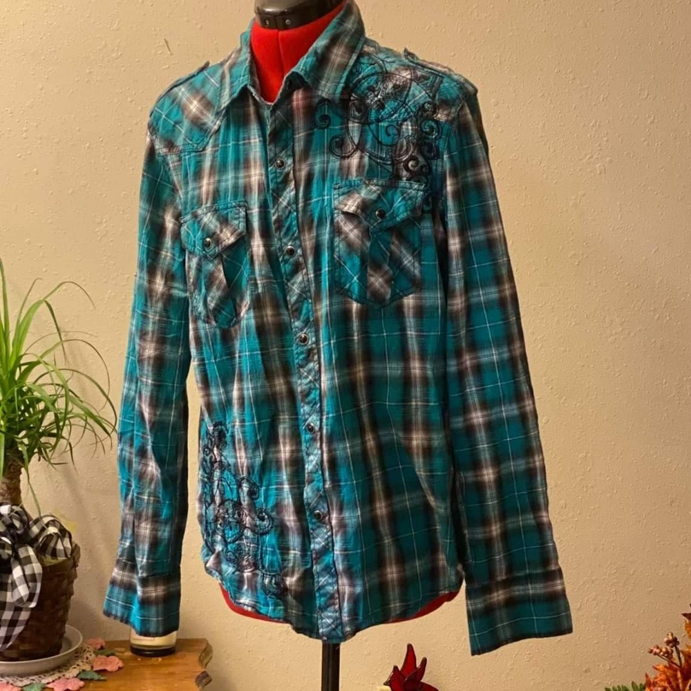 Green Plaid shirt by Pop Icon clothing